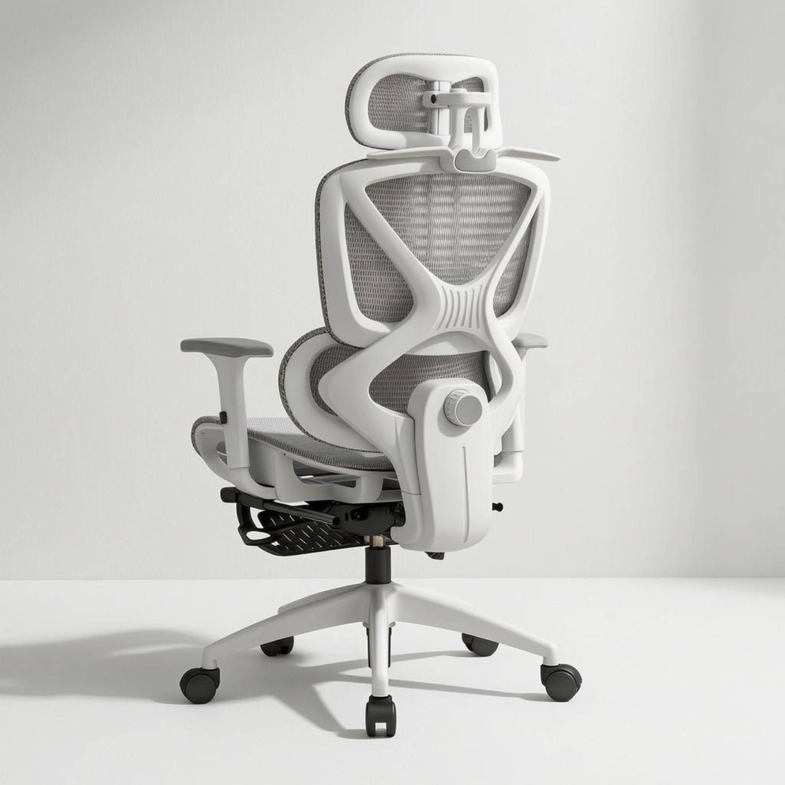 Office Furniture And Desks - リクライニングバックレスト人間工学に基づいたメッシュチェアハイバックローリングデスクチェア効率的なデスクワークのための調整可能なサポート