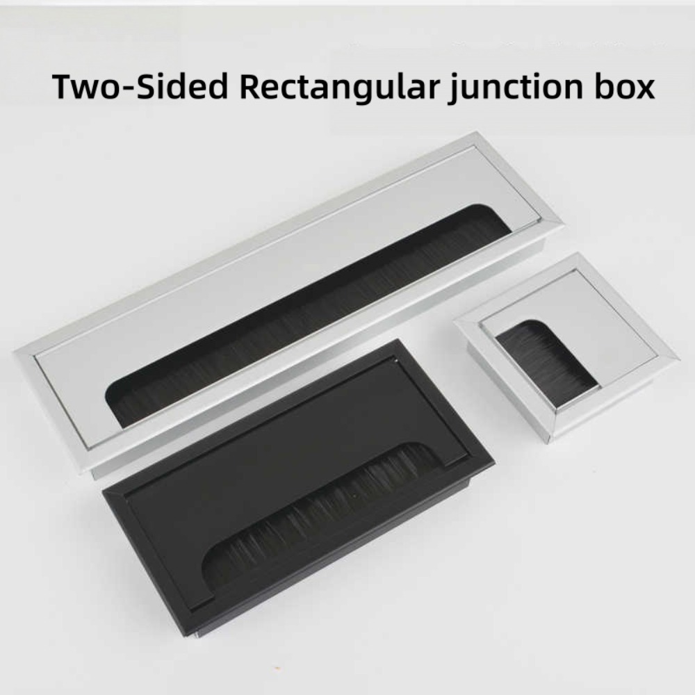 Office Furniture And Desks - 1個入り ブラックシルバーアルミニウム合金製 デスクトップケーブルホールカバー オフィス家具用配線オーガナイザー デスクケーブルホールカバー テーブルケーブル