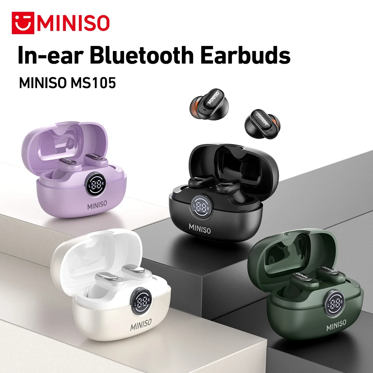 Telephone Headset Office - MINISO名創優品 MS105 Bluetoothイヤホン インイヤー型 ソフトイヤホン ワイヤレスヘッドホン