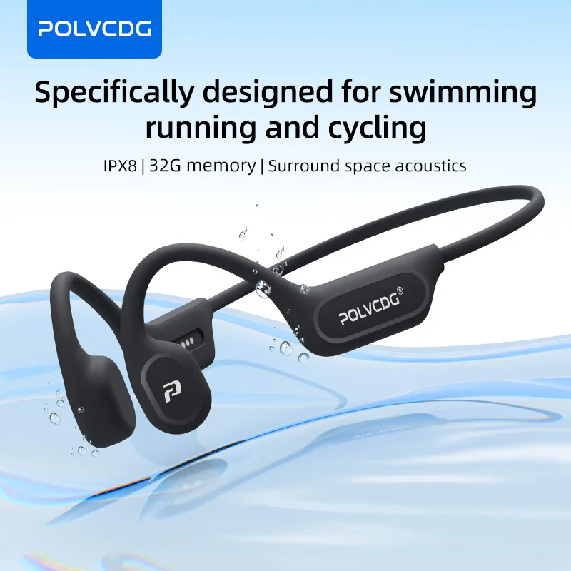 Telephone Headset Office - POLVCDG X9 骨伝導イヤホン 32G IPX8 防水オープンデザイン