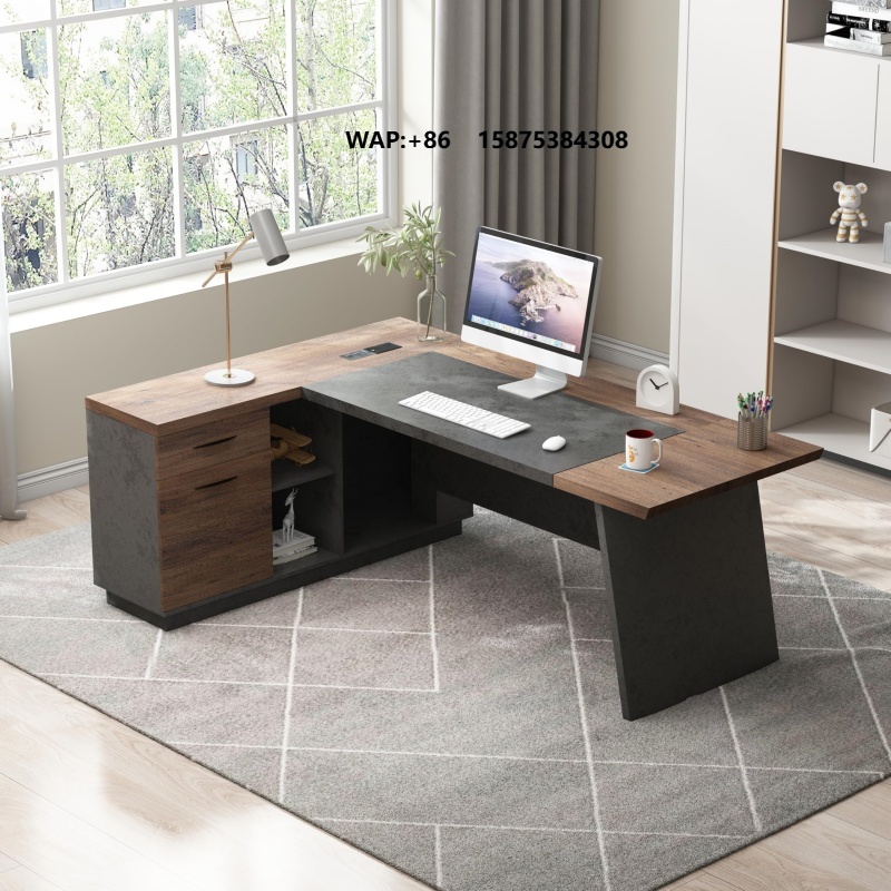 Office Furniture In Usa - アメリカ倉庫製 モダンなコンピューターデスクセット 引き出しと収納棚付き ホームオフィス用ビジネスワークステーション