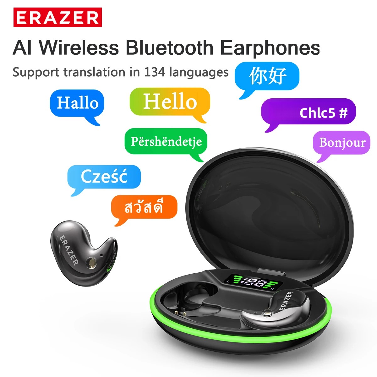 Telephone Headset Office - EARZER XF58 インイヤー型Bluetoothヘッドホン マイク付き 翻訳機能搭載イヤホン TWS