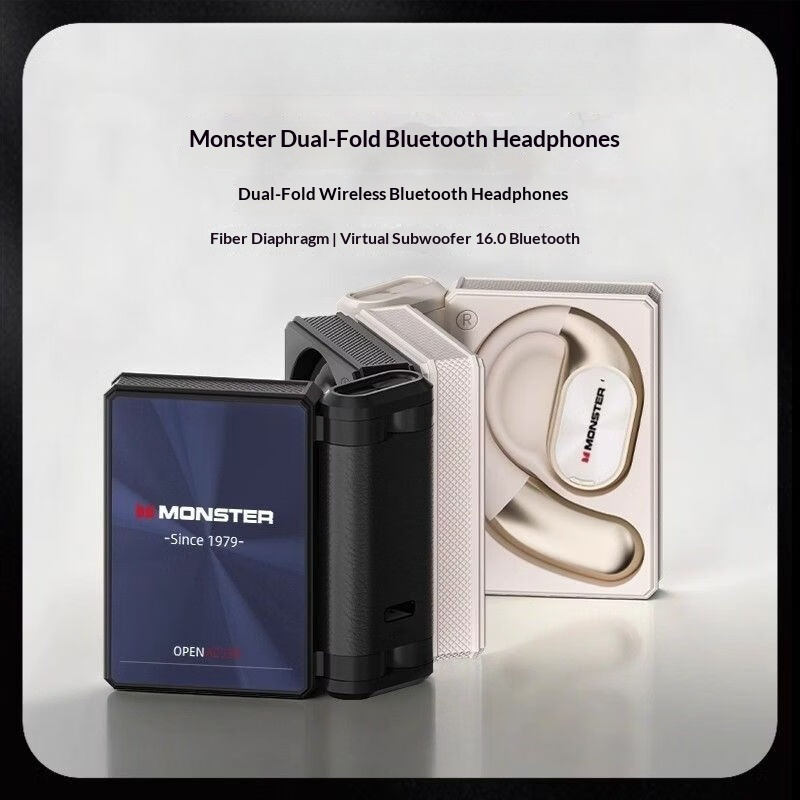 Telephone Headset Office - モンスターAC530ワイヤレスイヤホン 防水イヤーフック スポーツヘッドホン ENCノイズキャンセリング搭載 ダブルフォールドデザイン