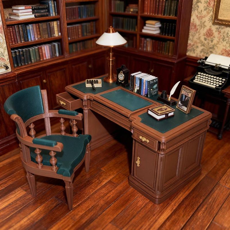 1:12 スケールドールハウスミニヴィンテージオフィスデスク - Office Furniture And Desks のレビューと価格