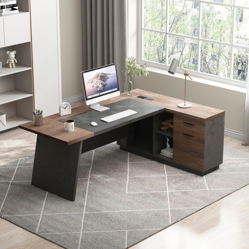 アメリカ倉庫製 モダンなコンピューターデスクセット 引き出し - Office Furniture In Usa のレビューと価格
