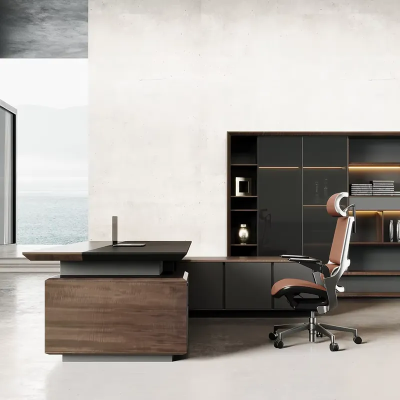 高級エグゼクティブデスク 無垢材オフィス家具 ブラウン CE - Office Furniture And Desks のレビューと価格