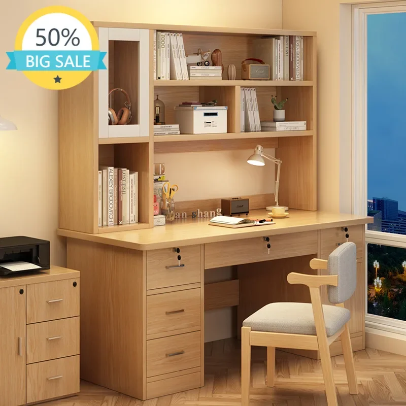 モダンなデスクトップコンピューターデスク、4つの引き出しと本 - Office Furniture Credenza のレビューと価格