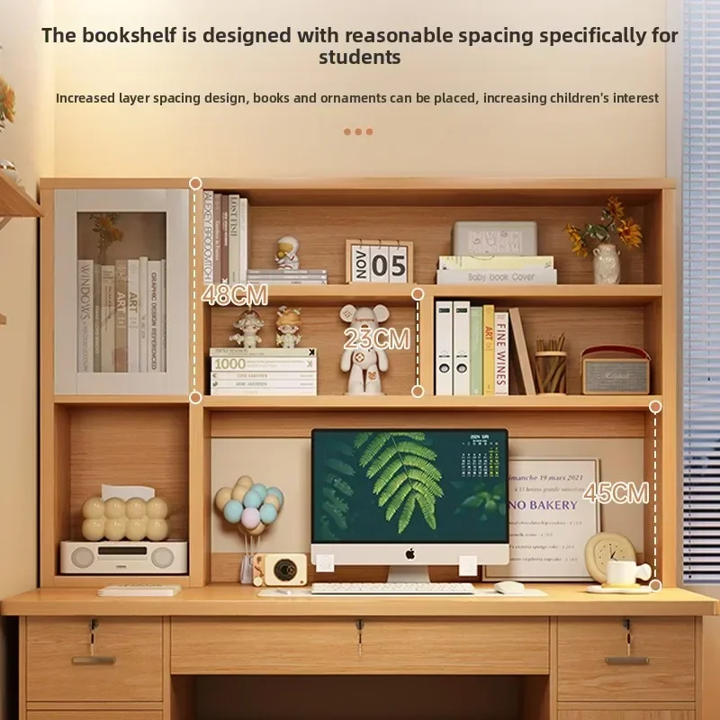 モダンなデスクトップコンピューターデスク、4つの引き出しと本 - Office Furniture Credenza のレビューと価格