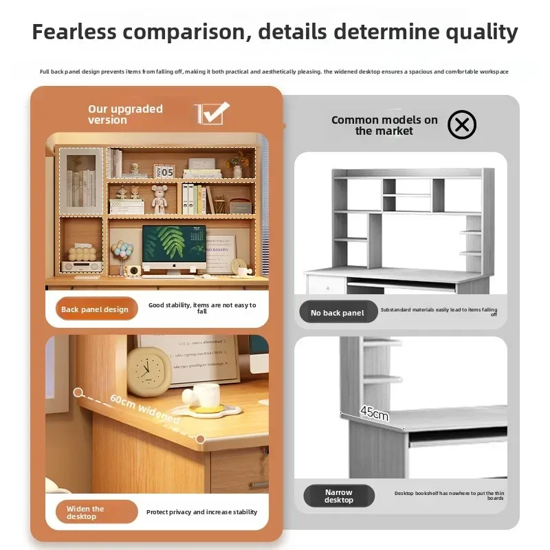 モダンなデスクトップコンピューターデスク、4つの引き出しと本 - Office Furniture Credenza のレビューと価格