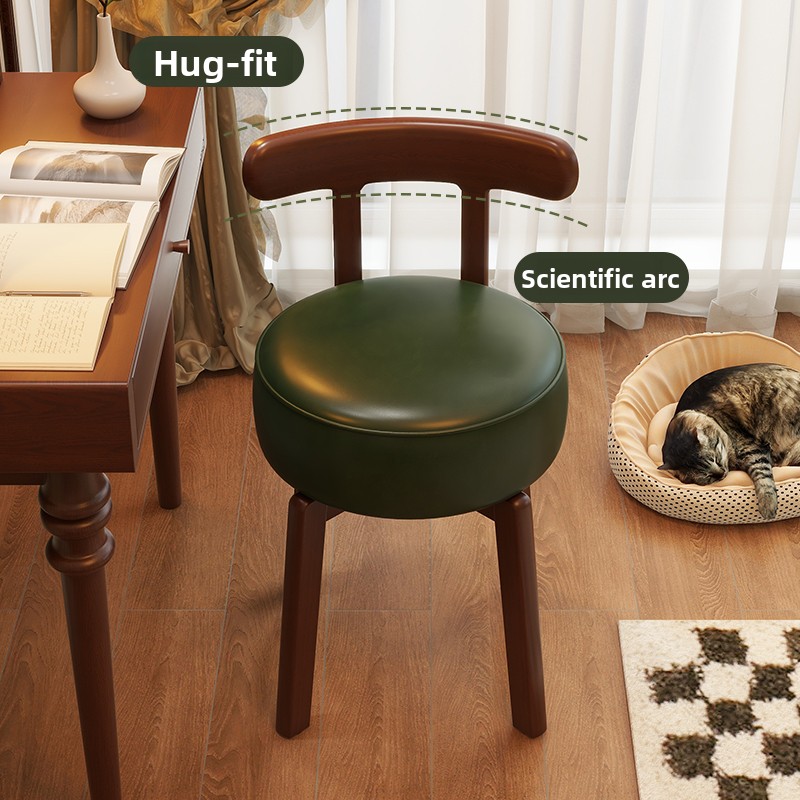 無垢材回転式ドレッシングチェア、革製クッション、寝室用ドレッ - Office Furniture And Desks のレビューと価格