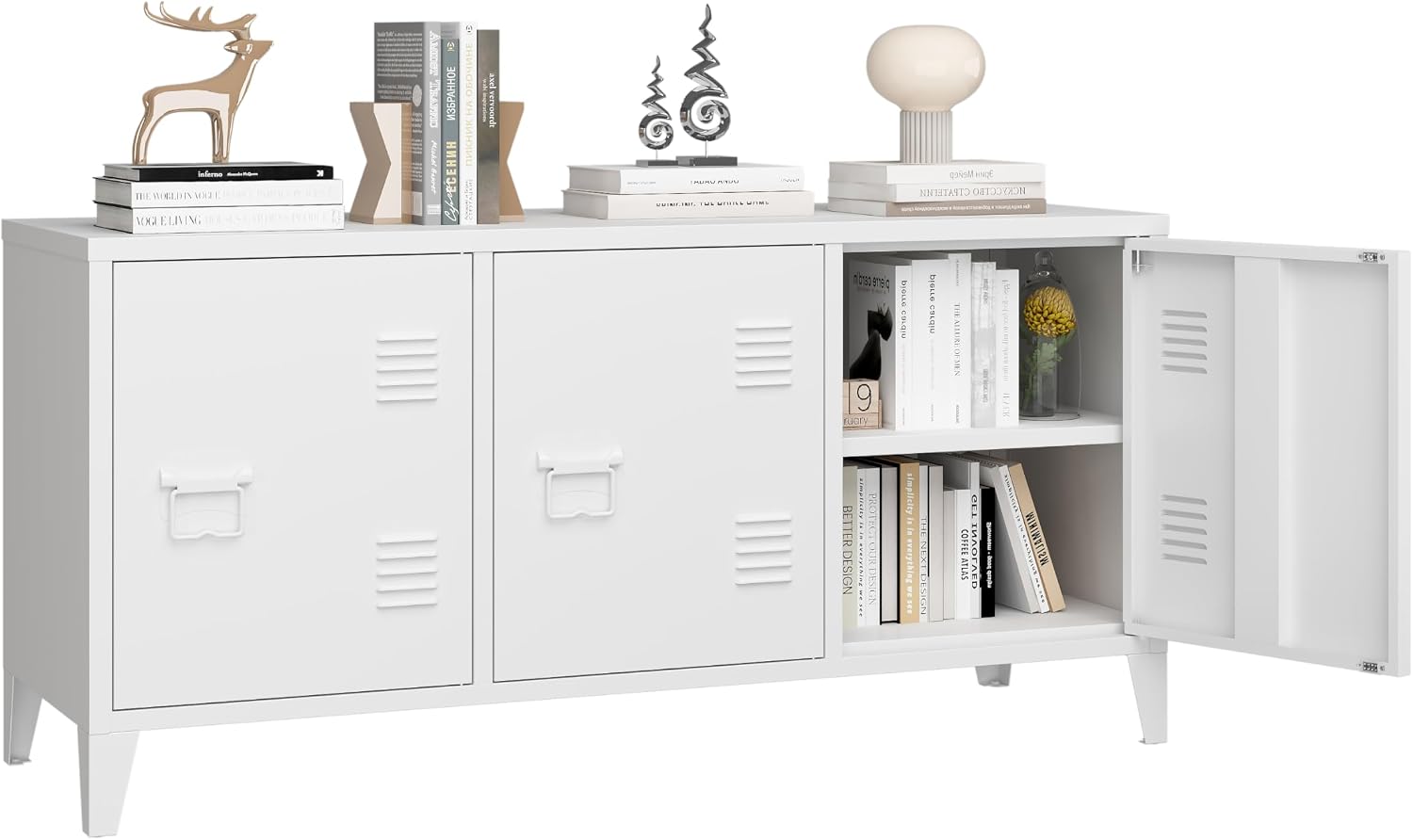 モダンなテレビスタンドエンターテイメントセンター、3つのドア - Office Furniture Credenza のレビューと価格